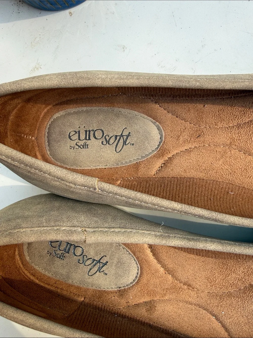 Women’s Neutral Taupe Slip-On Ballet Flats with Crisscross Straps